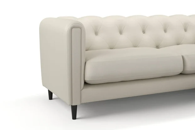 Photo of the fabric Sit Out Beige swatch by James Dunlop FibreGuard. Use for Upholstery, Accessory. Style of Plain, Taffeta