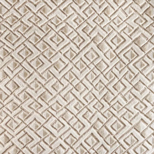 Photo of the fabric Djembe 14658 807 swatch by Fischbacher 1819. Use for Upholstery, Accessory. Style of Geometric, Velvet