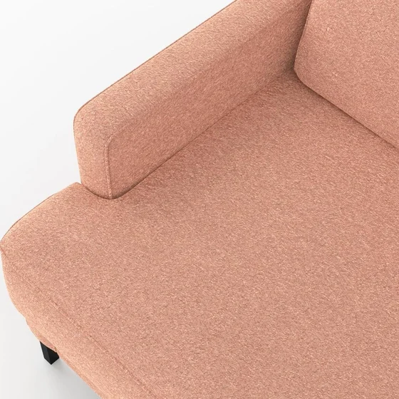 Photo of the fabric Modernist Blush swatch by Mokum. Use for Upholstery, Accessory. Style of Plain, Texture