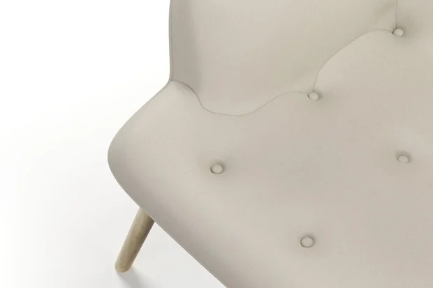 Photo of the fabric Sit Out Beige swatch by James Dunlop FibreGuard. Use for Upholstery, Accessory. Style of Plain, Taffeta
