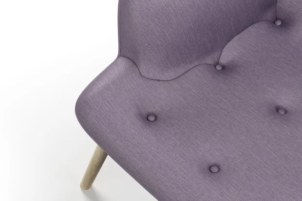 Photo of the fabric Provence Iris swatch by James Dunlop Essentials. Use for Curtains, Upholstery, Accessory, Top of Bed. Style of Plain, Texture