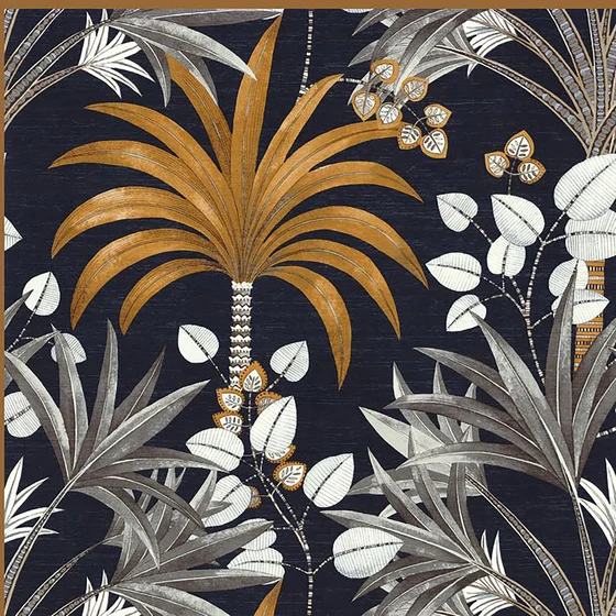 Photo of the fabric Mirissa Wp 7552 7552 1018 swatch by Casamance. Use for Wall Covering. Style of Floral And Botannical