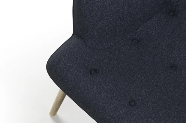 Photo of the fabric Attwood Ink swatch by James Dunlop. Use for Upholstery, Accessory. Style of Plain, Texture