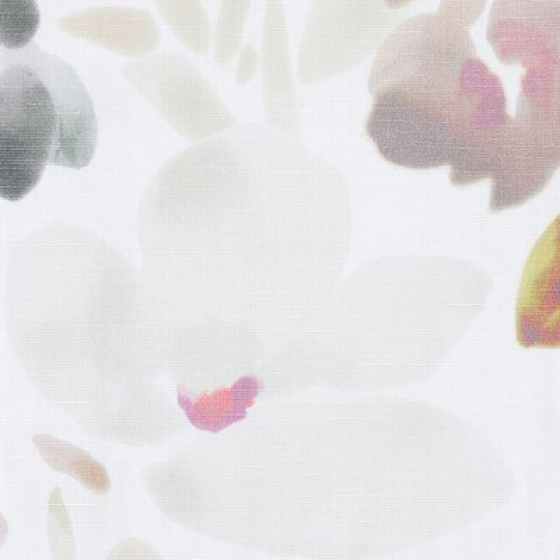 Photo of the fabric Midsummer Day 14315 505 swatch by Fischbacher 1819. Use for Curtains, Accessory, Top of Bed. Style of Floral And Botannical