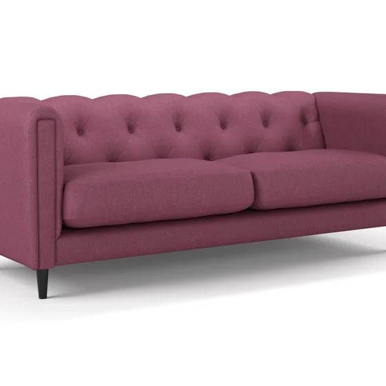 Photo of the fabric Braveheart Damson swatch by James Dunlop FibreGuard. Use for Upholstery, Accessory, Top of Bed. Style of Plain, Taffeta