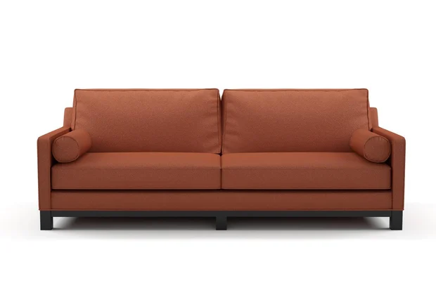 Photo of the fabric Airlie Red Earth swatch by James Dunlop. Use for Upholstery, Accessory. Style of Plain, Texture