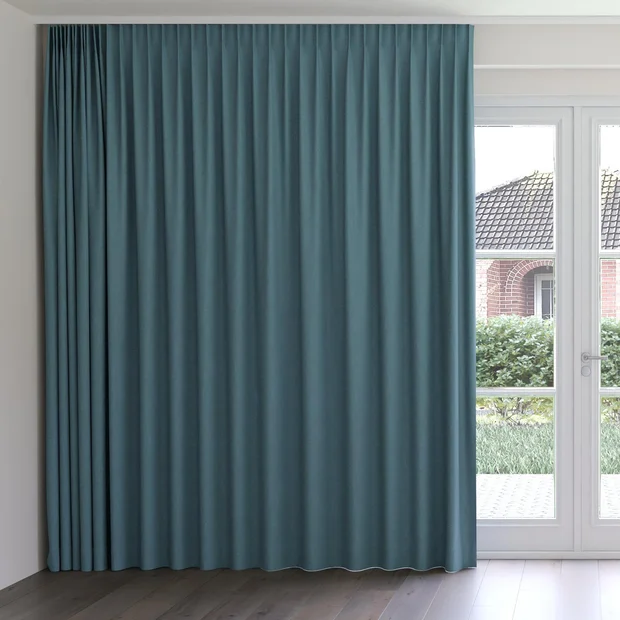 Photo of the fabric Envoy 2 Oasis 320cm swatch by James Dunlop Essentials. Use for Curtains, Accessory, Top of Bed. Style of Plain, Texture