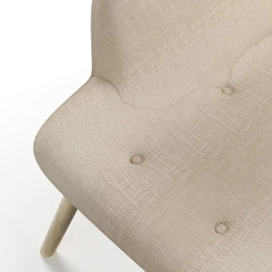 Photo of the fabric Maxime Sand swatch by James Dunlop. Use for Upholstery, Accessory. Style of Stripe, Texture