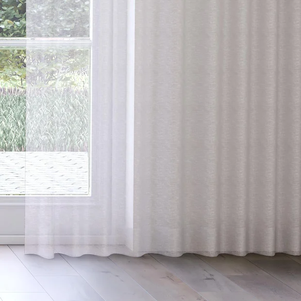 Photo of the fabric Seaview Driftwood swatch by James Dunlop. Use for Sheer Curtains. Style of Plain, Sheer