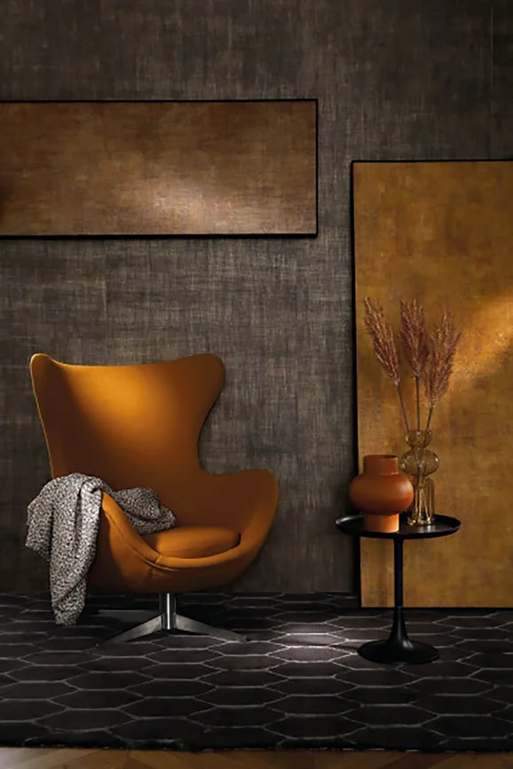 Photo of the fabric Isis Wp 7070 7070 1334 in situ by Casamance. Use for Wall Covering. Style of Plain