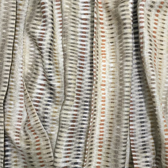 Photo of the fabric Sandor YP13001 in situ by Designs Of The Time. Use for Curtains, Upholstery Light Duty, Accessory, Top of Bed. Style of Stripe