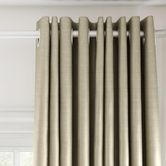 Photo of the fabric Luxe Bean swatch by James Dunlop Essentials. Use for Curtains, Accessory, Top of Bed. Style of Plain, Texture