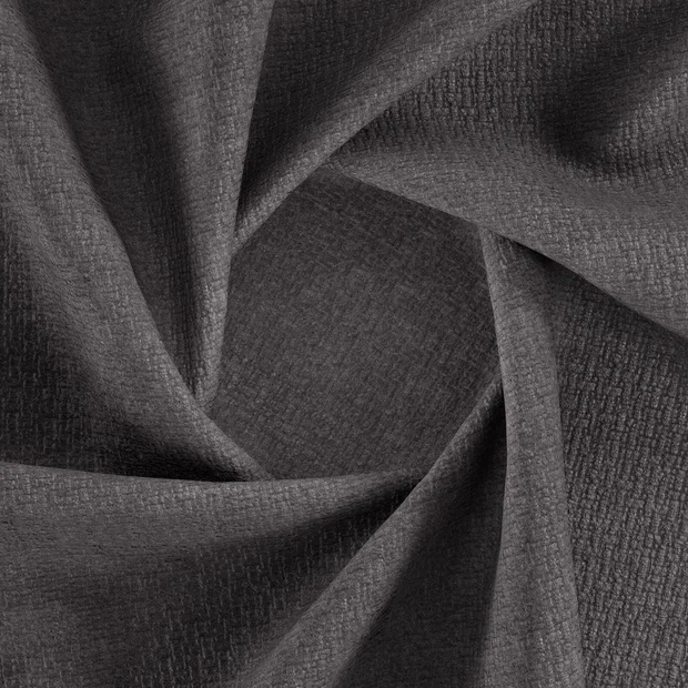 Photo of the fabric Cormo Charcoal swatch by Zepel FibreGuard. Use for Upholstery, Accessory, Top of Bed. Style of Chenille, Plain