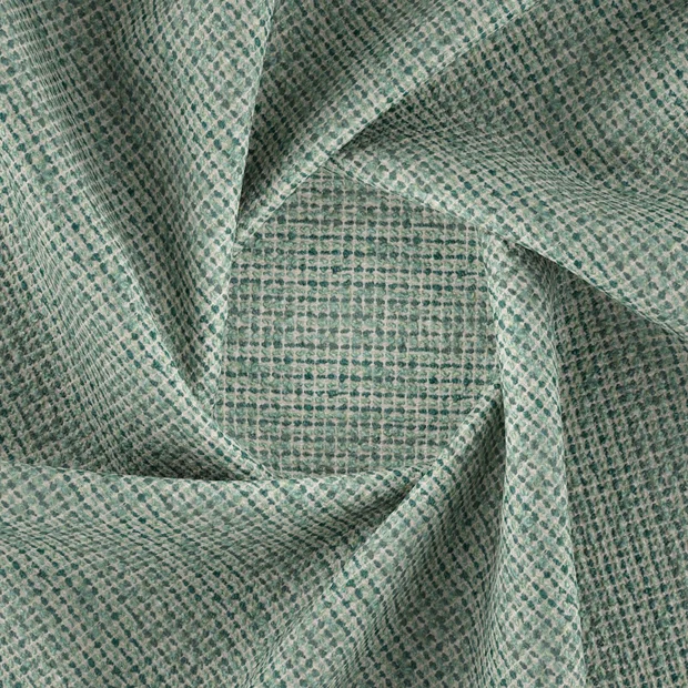 Photo of the fabric Indiana Teal swatch by Zepel FibreGuard. Use for Upholstery, Accessory. Style of Plain, Texture