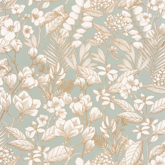 Photo of the fabric May Wallpaper 10185 70 24 swatch by James Dunlop. Use for Wall Covering. Style of Floral And Botannical