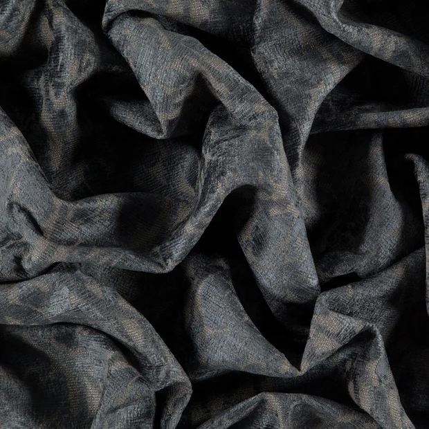 Photo of the fabric Brenta Midnight swatch by Zepel FibreGuard. Use for Upholstery, Accessory, Top of Bed. Style of Chenille, Traditional
