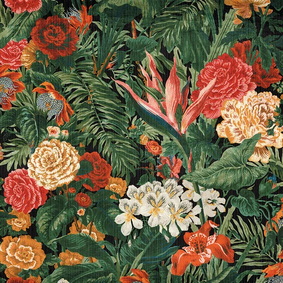 Photo of the fabric Eglantyne Wp 7067 7067 1740 swatch by Casamance. Use for Wall Covering. Style of Floral And Botannical