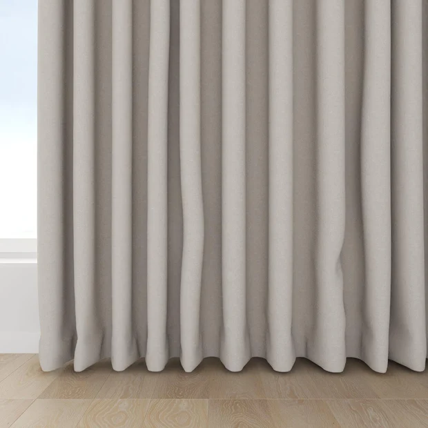 Photo of the fabric Obi Stonewash Stone swatch by Mokum. Use for Curtains, Upholstery Light Duty, Accessory, Top of Bed. Style of Plain, Texture