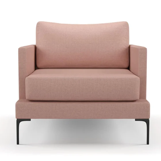Photo of the fabric Tahiti Blush swatch by Mokum FibreGuard. Use for Curtains, Upholstery, Accessory, Top of Bed. Style of Chenille, Plain