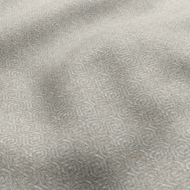 Photo of the fabric Rockley Silver swatch by Zepel FibreGuard. Use for Upholstery, Accessory, Top of Bed. Style of Geometric, Jacquard