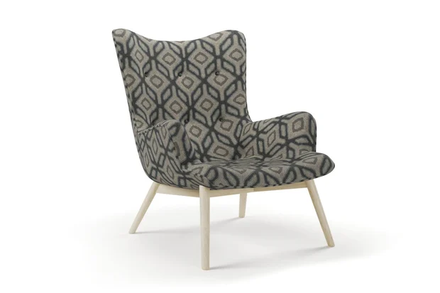 Photo of the fabric Enhance Ink swatch by James Dunlop. Use for Upholstery, Accessory. Style of Geometric, Print