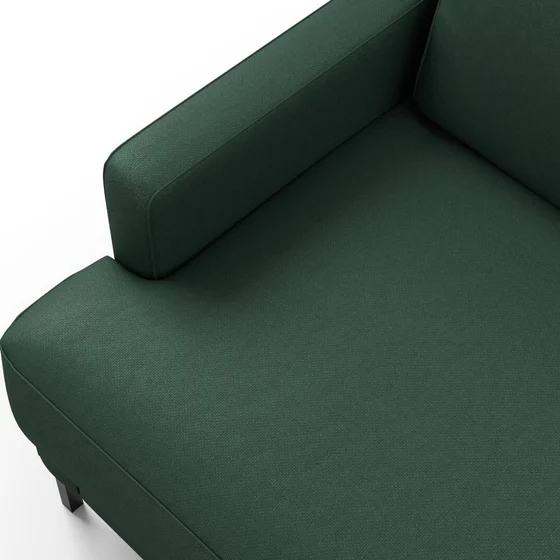 Photo of the fabric Como Juniper swatch by Mokum. Use for Upholstery, Accessory. Style of Plain, Texture
