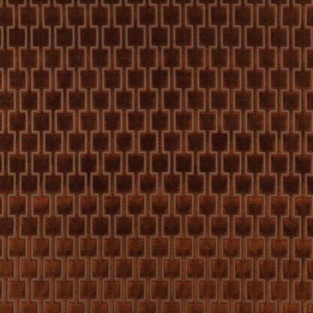 Photo of the fabric Bakerloo K5096 28 swatch by Kirkby Design. Use for Upholstery, Accessory. Style of Geometric, Velvet