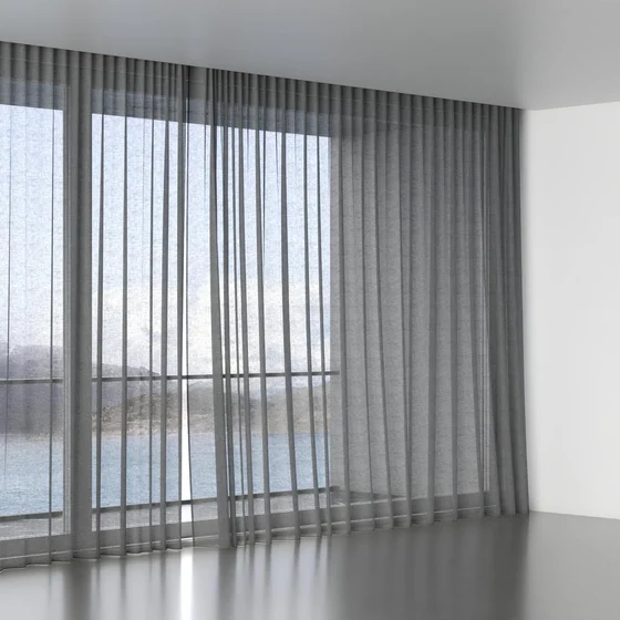 Photo of the fabric Lino Midnight swatch by Mokum. Use for Sheer Curtains. Style of Plain, Sheer