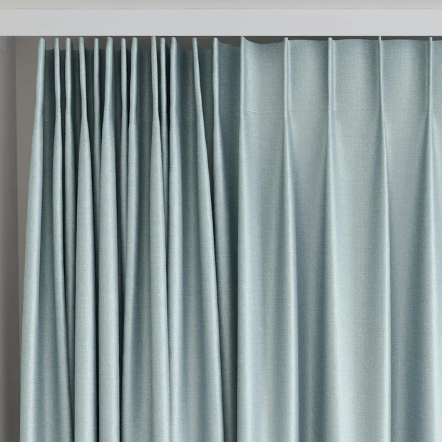 Photo of the fabric Stallion 2 Blackout Mineral swatch by James Dunlop Essentials. Use for Curtains. Style of Plain, Texture