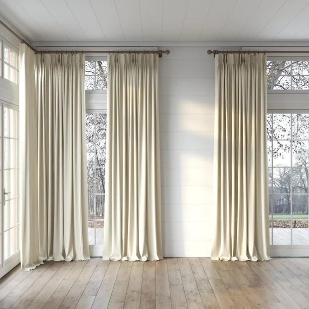 Photo of the fabric Tasman UC Wheat swatch by James Dunlop Essentials. Use for Curtains, Accessory. Style of Stripe