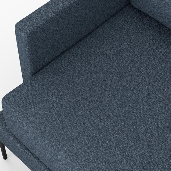 Photo of the fabric Grain Navy swatch by Mokum. Use for Upholstery, Accessory, Top of Bed. Style of Plain, Texture