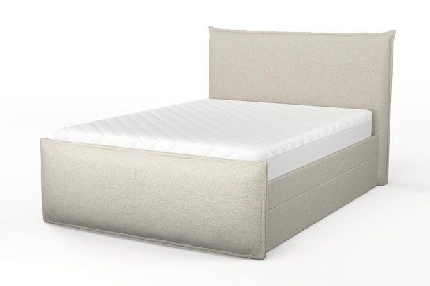 Photo of the fabric Grain Feather swatch by Mokum. Use for Upholstery, Accessory, Top of Bed. Style of Plain, Texture