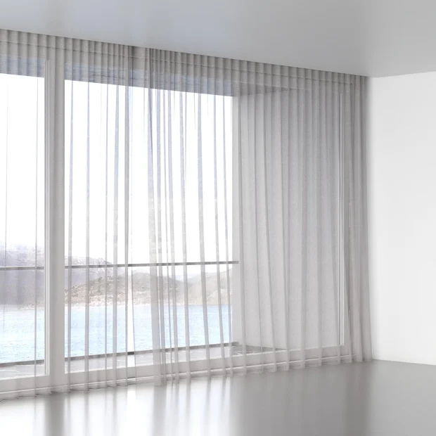 Photo of the fabric Seaview Black Sand swatch by James Dunlop. Use for Sheer Curtains. Style of Plain, Sheer
