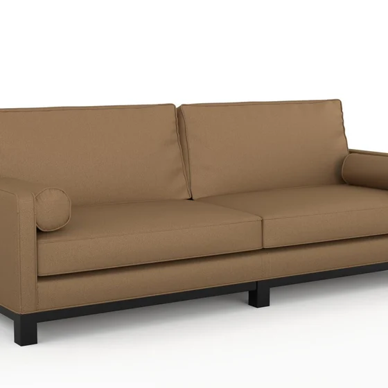 Photo of the fabric Classica Tan swatch by James Dunlop. Use for Upholstery, Accessory. Style of Plain, Taffeta
