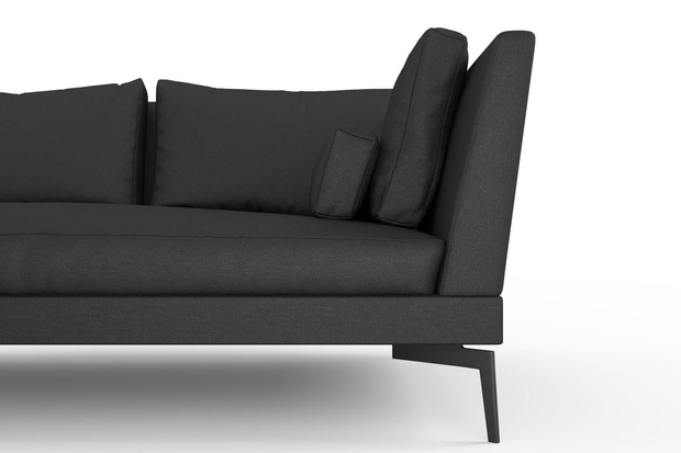Photo of the fabric Epitome Basalt swatch by Mokum. Use for Upholstery, Accessory. Style of Plain, Taffeta