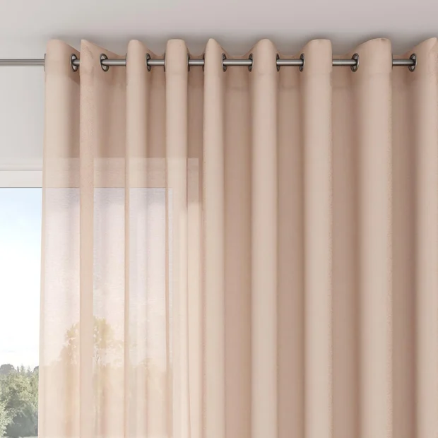 Photo of the fabric Gouache Nude swatch by Mokum. Use for Curtains, Accessory. Style of Plain, Taffeta