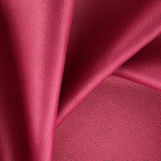 Photo of the fabric Dallas Raspberry swatch by Zepel. Use for Upholstery. Style of Leather And Vinyl, Plain