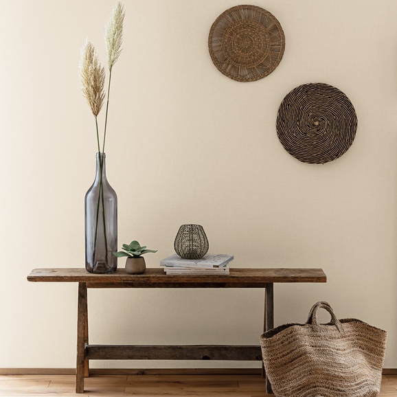 Photo of the fabric Linen Wallpaper 76 01 in situ by James Dunlop. Use for Wall Covering. Style of Plain, Texture