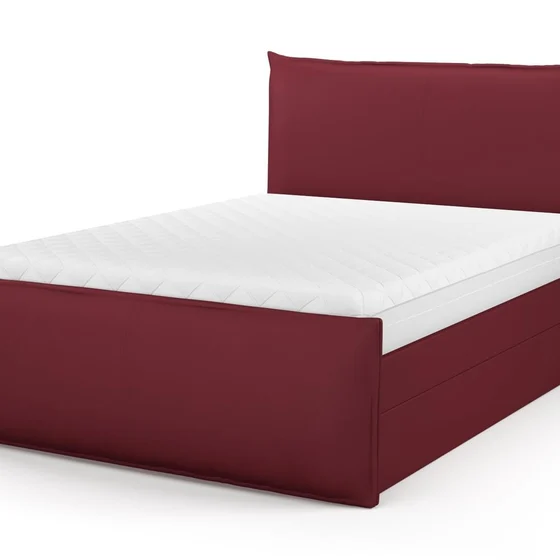 Photo of the fabric Como Bordeaux swatch by Mokum. Use for Upholstery, Accessory. Style of Plain, Texture
