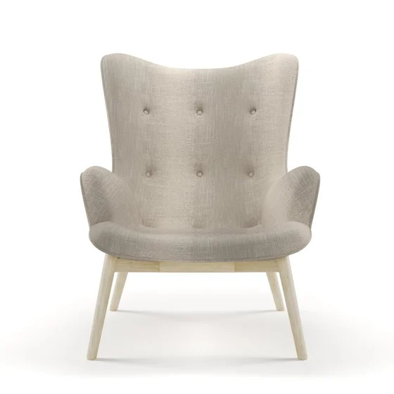 Photo of the fabric Maxime Truffle swatch by James Dunlop. Use for Upholstery, Accessory. Style of Stripe, Texture