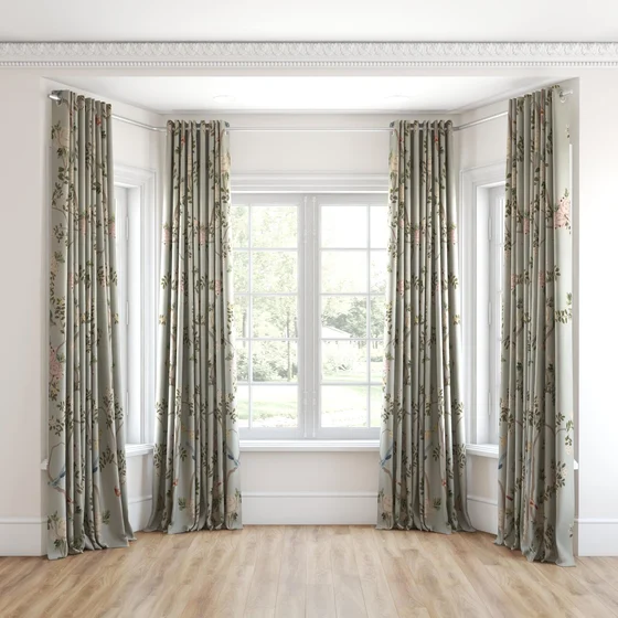 Photo of the fabric Sakura Duckegg swatch by James Dunlop. Use for Curtains, Accessory. Style of Floral And Botannical