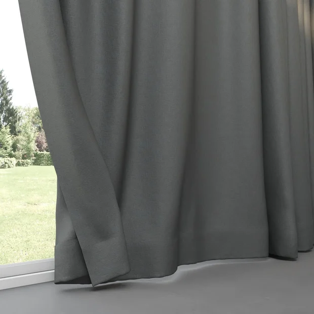 Photo of the fabric Eternal Smoke swatch by Mokum. Use for Curtains, Upholstery, Accessory. Style of Plain, Texture