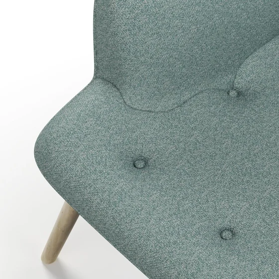 Photo of the fabric Staunch Sage swatch by James Dunlop FibreGuard. Use for Upholstery, Accessory, Top of Bed. Style of Plain, Texture
