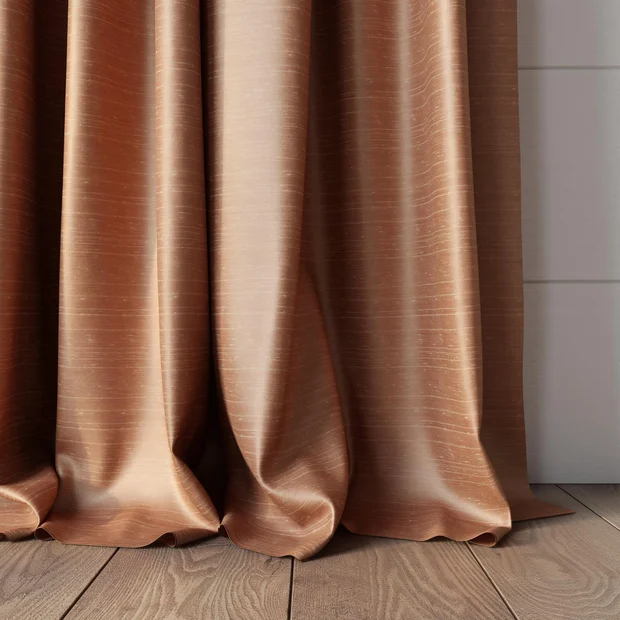 Photo of the fabric Luxe Salmon swatch by James Dunlop Essentials. Use for Curtains, Accessory, Top of Bed. Style of Plain, Texture