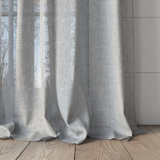 Photo of the fabric Lino Zebra swatch by Mokum. Use for Sheer Curtains. Style of Plain, Sheer