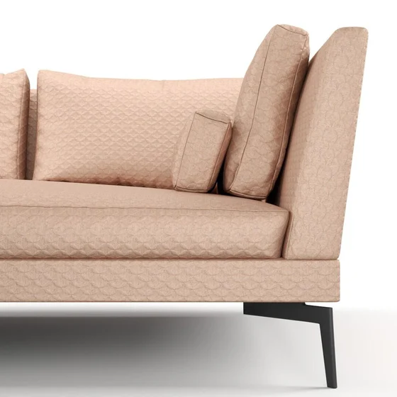 Photo of the fabric Topiary Peach swatch by Mokum. Use for Upholstery, Accessory. Style of Geometric