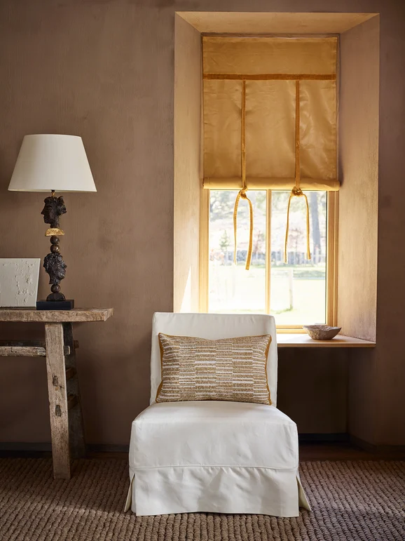 Photo of the fabric Start Z638 09 in situ by Zinc. Use for Upholstery, Accessory. Style of Plain