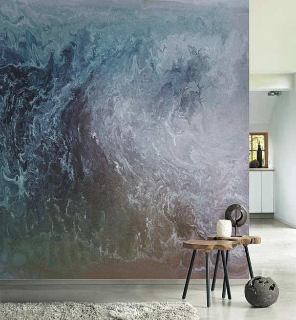 Photo of the fabric Estuary Panel 8496 8496 94 21 in situ by Casadeco. Use for Wall Covering, Wall Panel/Mural
