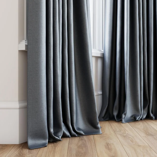 Photo of the fabric Stallion 2 UC Storm swatch by James Dunlop Essentials. Use for Curtains, Accessory. Style of Plain, Texture