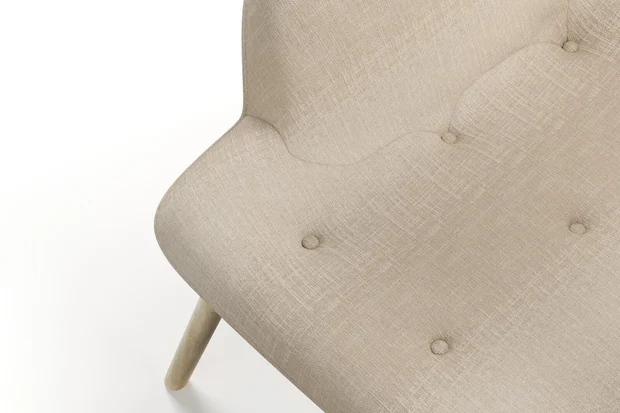 Photo of the fabric Maxime Sand swatch by James Dunlop. Use for Upholstery, Accessory. Style of Stripe, Texture